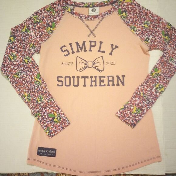 Simply Southern long sleeve t shirt with flowers - Picture 1 of 7